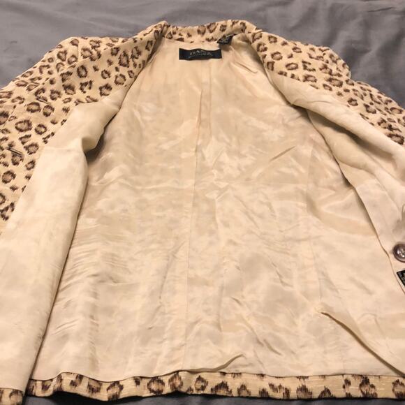 Dana Buchman Cheetah Print Silk Blazer Woman Size 6 Animal Print Lined Buttons - Picture 7 of 11